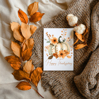 Pumpkin & Petals Thanksgiving Card