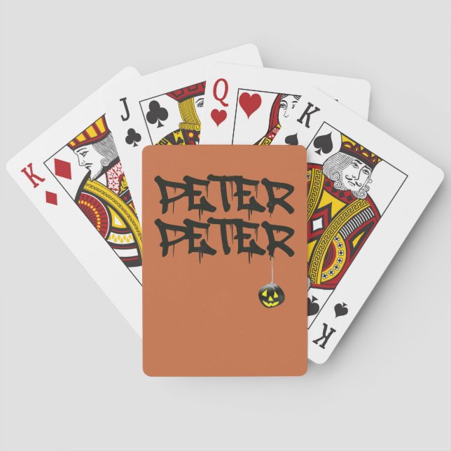 Pumpkin Peter Halloween Costume Scary T-Shirt Poker Cards (Back)