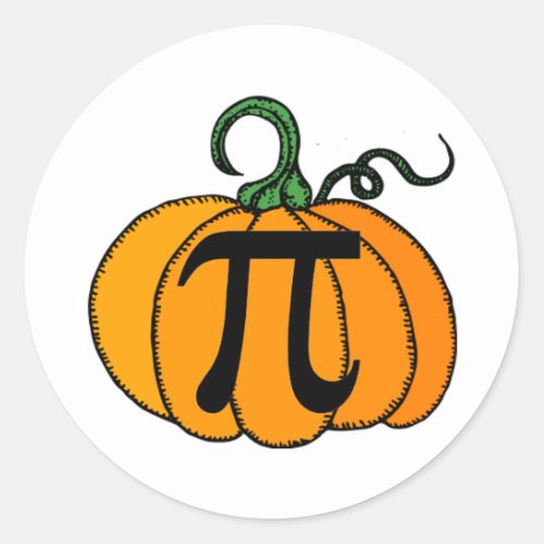 Pumpkin Pi Classic Round Sticker