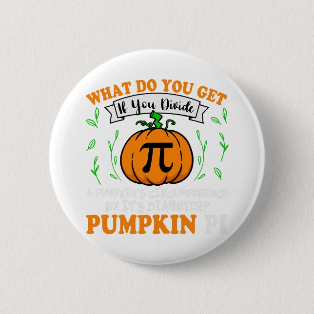Pumpkin Pi Halloween Math Button (Front)