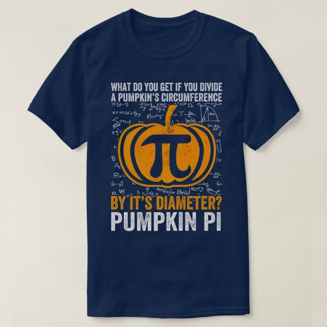 Pumpkin Pi Math eacher Halloween Premium  T-Shirt (Design Front)