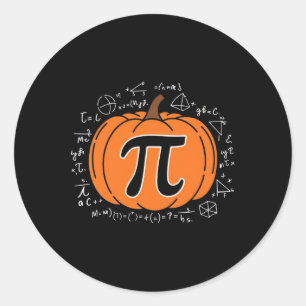 Pumpkin Pi Pie Math Teacher Funny Halloween Thanks Classic Round Sticker