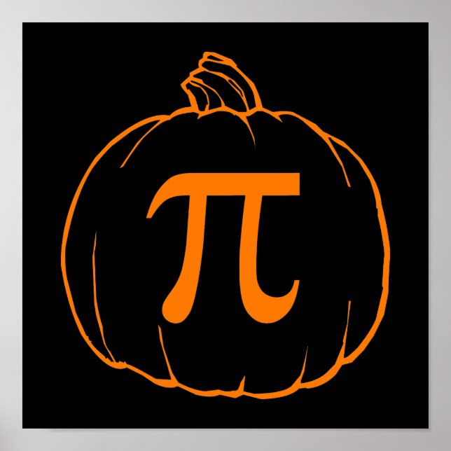 Pumpkin Pi (pie) Mathematics Humor Poster (Front)