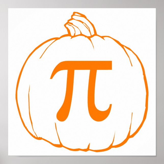 Pumpkin Pi (pie) Mathematics Humor Poster (Front)