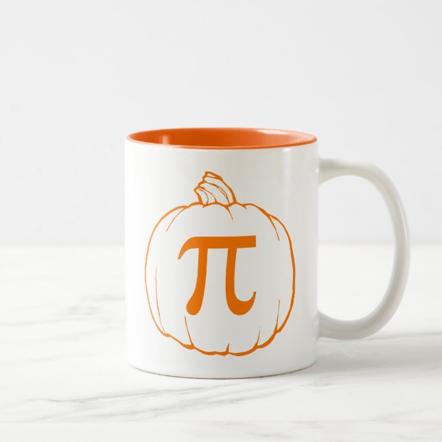 Pumpkin Pi (pie) Mathematics Humour Two-Tone Coffee Mug (Right)