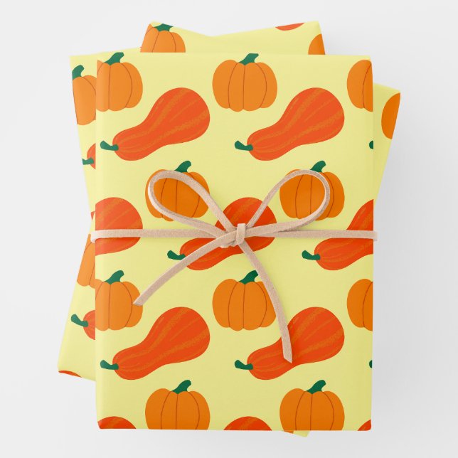 Pumpkin Pi Wrapping Paper Sheets (In situ)