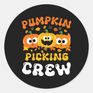 Pumpkin Picking Crew 2024 Funny Cousin Crew Hallow Classic Round Sticker