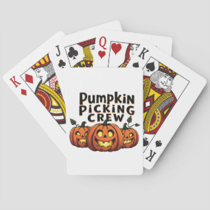 Pumpkin Picking Crew Spooky Halloween Matching Poker Cards