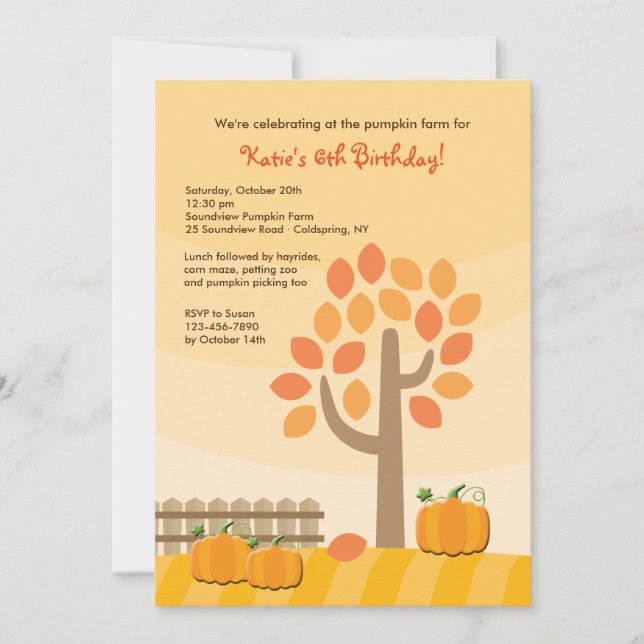 Pumpkin Picking Invitation (Front)