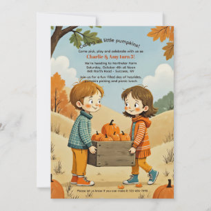 Pumpkin Picking Kids Invitation
