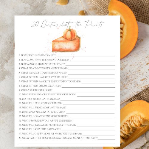 Pumpkin pie _ 20 questions about the Parents