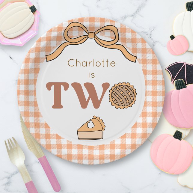 Pumpkin Pie 2nd Birthday Paper Plates (Creator Uploaded)