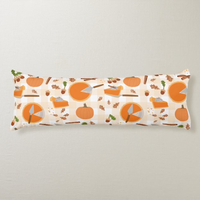 Pumpkin Pie Autumn Fall Pattern Body Pillow (Front)