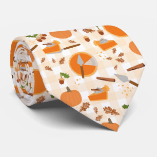Pumpkin Pie Autumn Fall Pattern Neck Tie