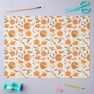 Pumpkin Pie Autumn Fall Pattern Tissue Paper