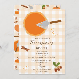 Pumpkin Pie Autumn Fall Thanksgiving Invitation
