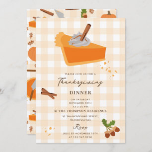 Pumpkin Pie Autumn Fall Thanksgiving Invitation