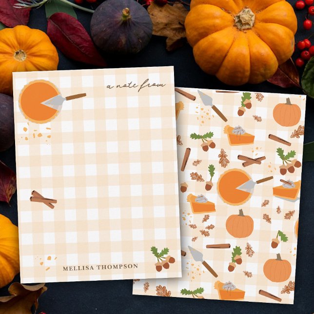 Pumpkin Pie Autumn Fall Thanksgiving  Note Card (Pumpkin Pie Autumn Fall Thanksgiving Note Card)