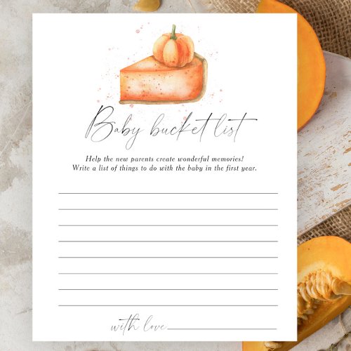 Pumpkin pie _ Baby bucket list game