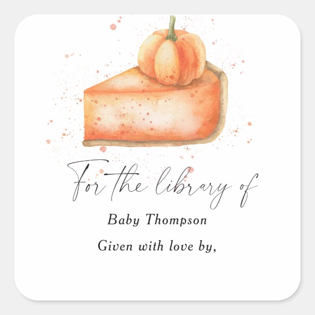 Pumpkin pie - Baby Shower bookplate (Front)