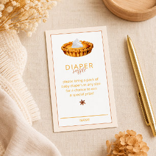 Pumpkin Pie Baby Shower Diaper Raffle Card