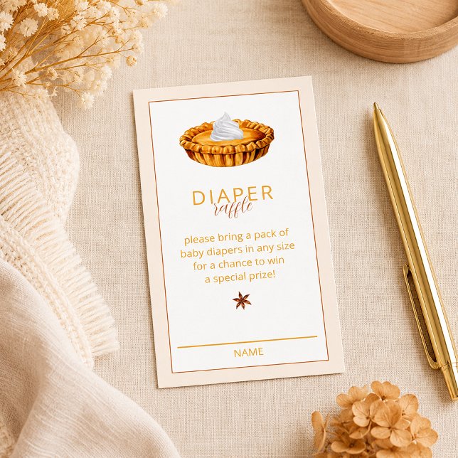Pumpkin Pie Baby Shower Diaper Raffle Card (Creator Uploaded)