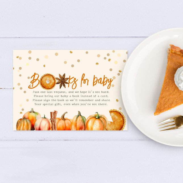 Pumpkin Pie Books For Baby Shower Book Request Enclosure Card (Creator Uploaded)