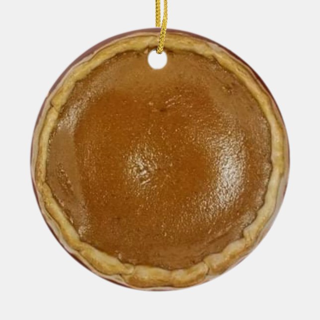 Pumpkin Pie Christmas Ceramic Ornament (Front)