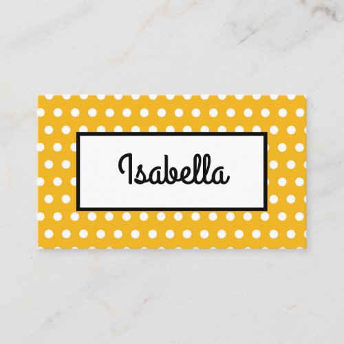 Pumpkin Pie Color and White Dot Matching Theme Place Card