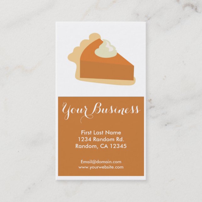 Pumpkin pie customizable business cards (Front)