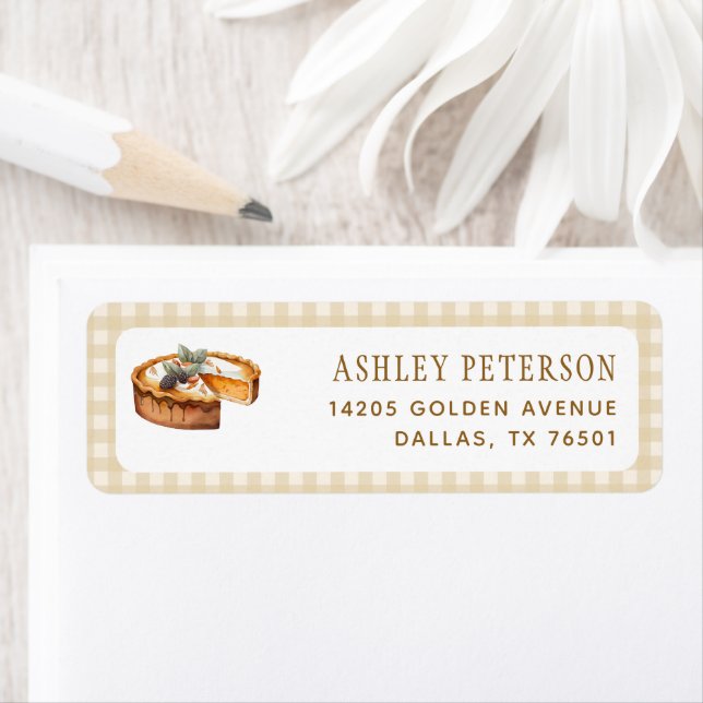 Pumpkin Pie Cutie Pie Party Return Address Label (Insitu)