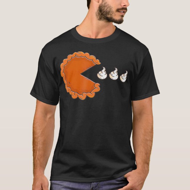 Pumpkin Pie Eating Whipped Cream Thanksgiving Day  T-Shirt (Front)