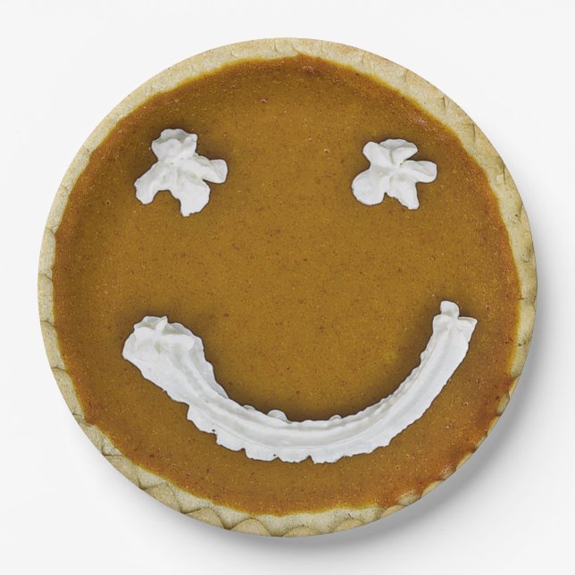 Pumpkin Pie Face Paper Plates (Front)