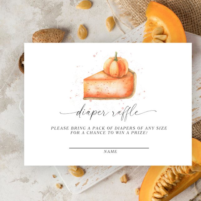 Pumpkin pie fall baby shower diaper raffle  enclosure card (Creator Uploaded)