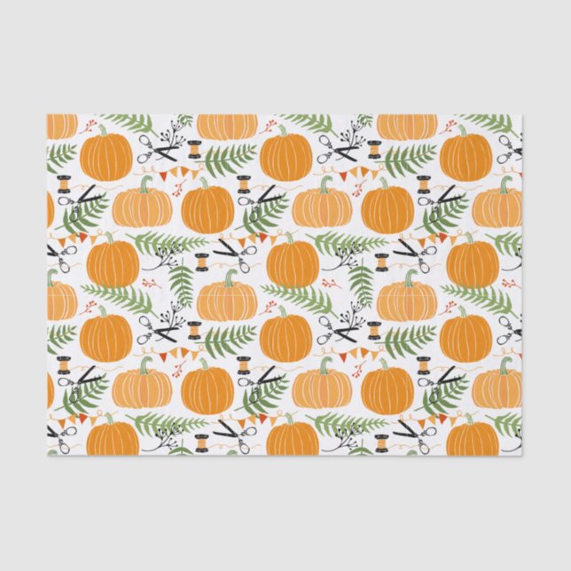 Pumpkin Pie | Fall Seasonal Leaves Tissue Paper (Front)