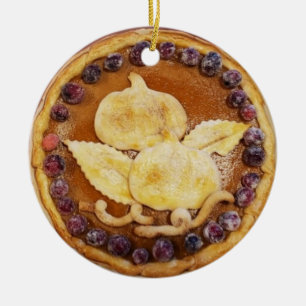 Pumpkin Pie Food Photo Christmas Ceramic Ornament