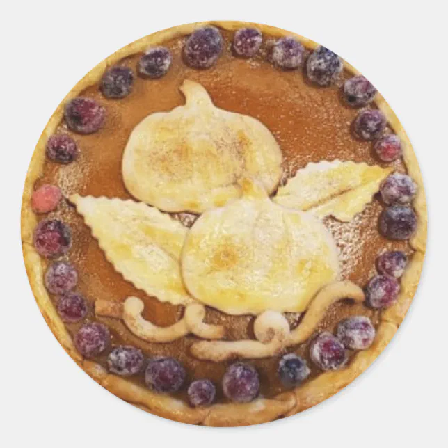 Pumpkin Pie Food Photo Classic Round Sticker | Zazzle