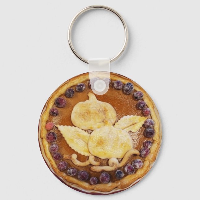 Pumpkin Pie Food Photo   Keychain (Front)
