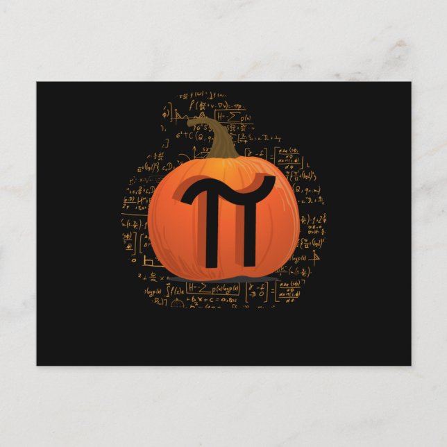Pumpkin Pie Funny Halloween Pi Day Pun Postcard (Front)