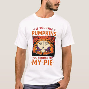 Pumpkin Pie Funny Halloween Witch Hat Vintage_1 T-Shirt
