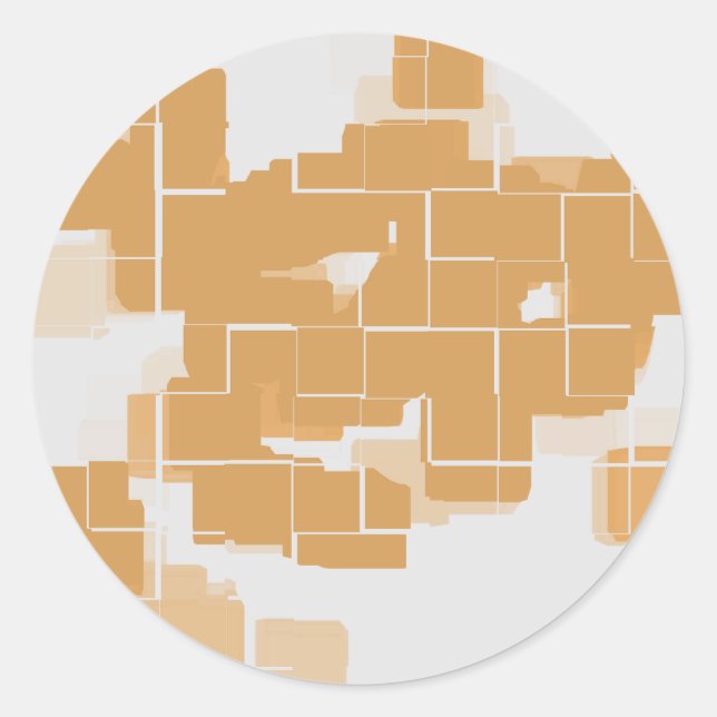 "Pumpkin Pie" Geometric Abstract Classic Round Sticker (Front)