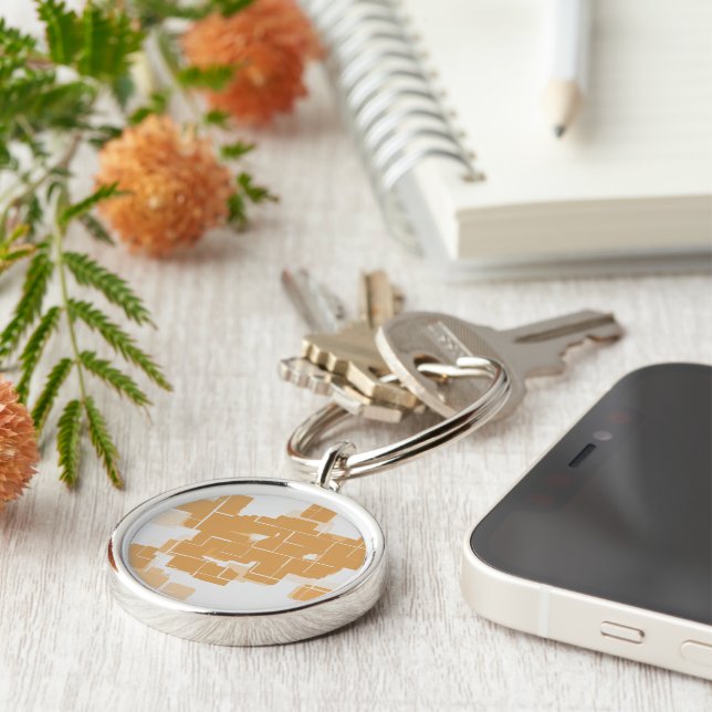"Pumpkin Pie" Geometric Abstract Keychain (Side)