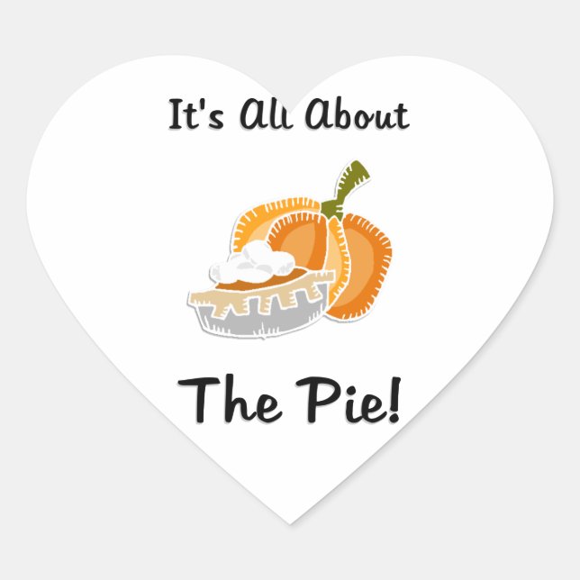 Pumpkin Pie Heart Sticker (Front)