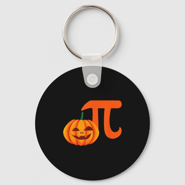 Pumpkin pie jack o lantern halloween math funny keychain (Front)