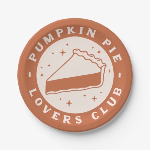 Pumpkin Pie Lovers Club Paper Plates