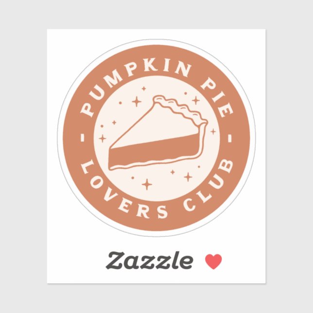 Pumpkin pie lovers club sticker (Sheet)