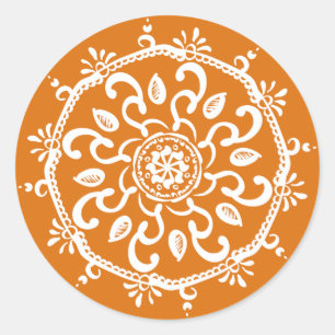 Pumpkin Pie Mandala Classic Round Sticker