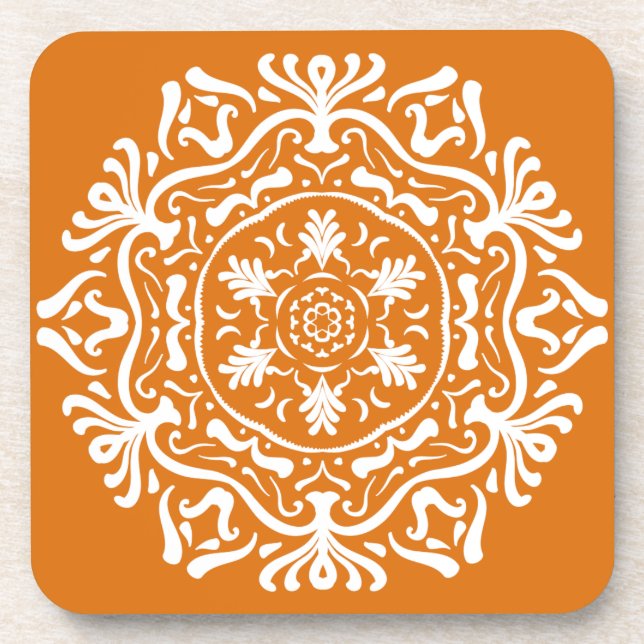 Pumpkin Pie Mandalla Drink Coaster (Front)