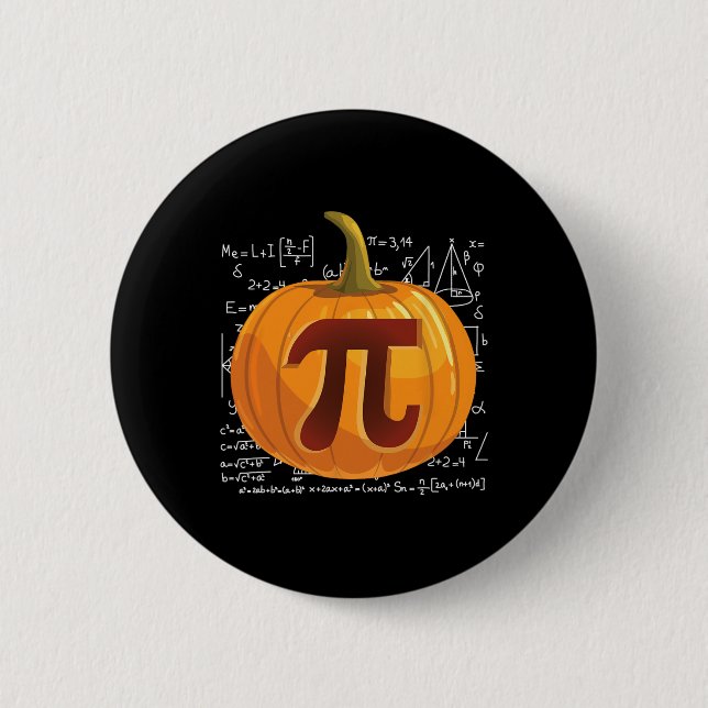 Pumpkin Pie Math Fun Halloween Thanksgiving Pi Day Button (Front)