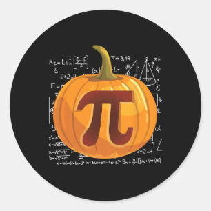 Pumpkin Pie Math Fun Halloween Thanksgiving Pi Day Classic Round Sticker